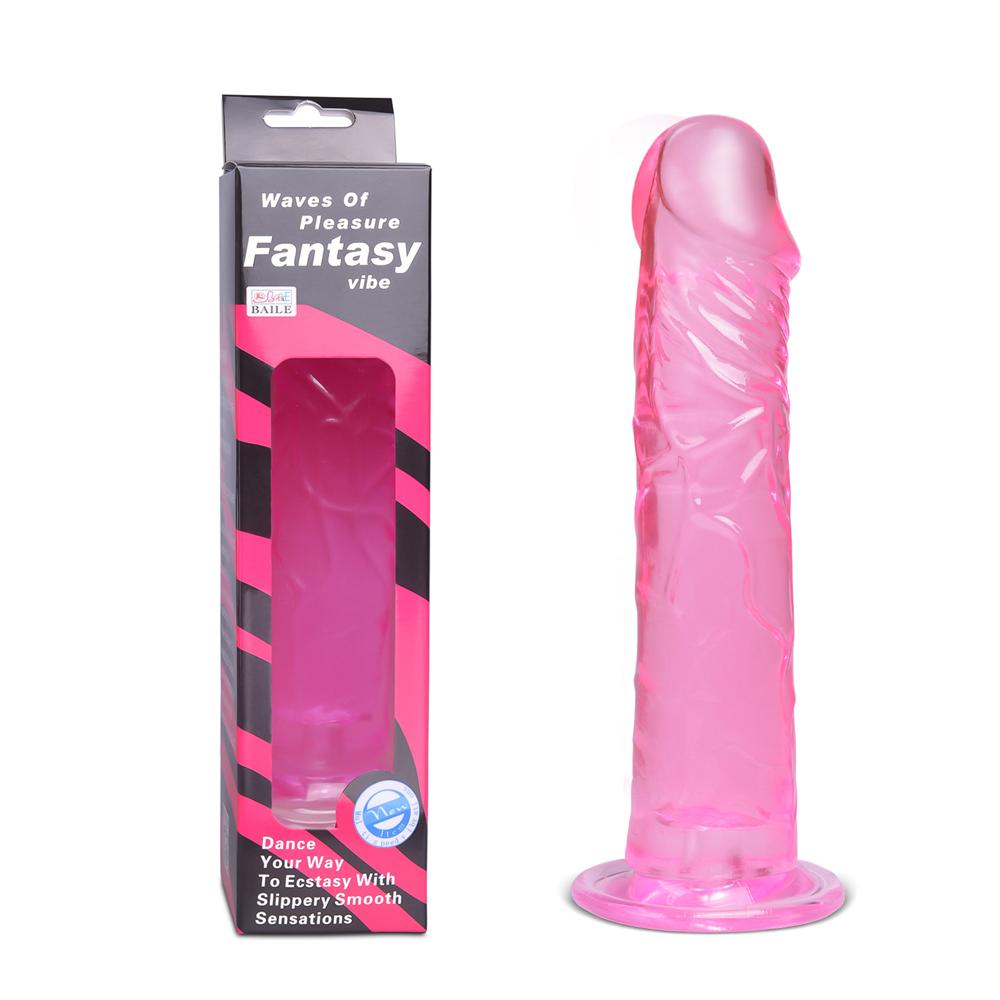 Clear Pink Hard Standing Realistic Dildo with Suction Cup