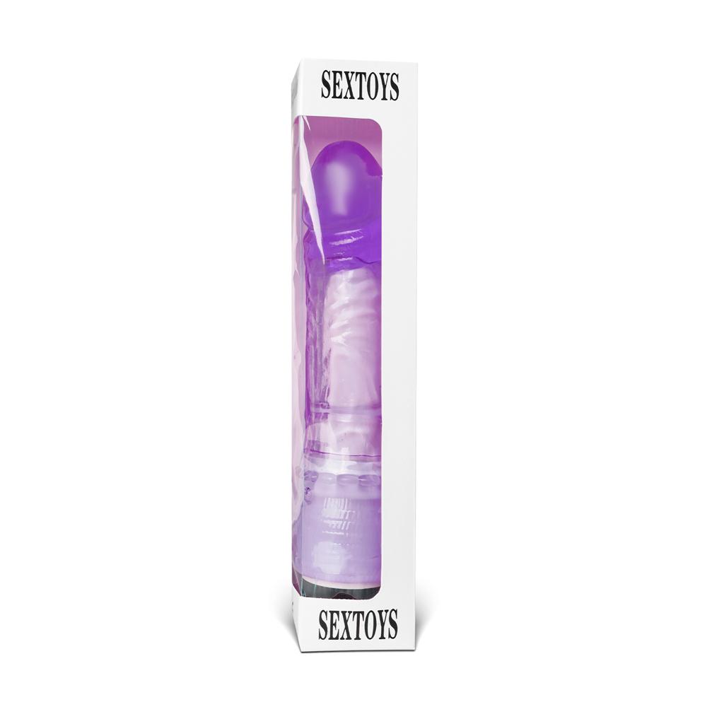 Clear Purple Color Realistic Penis Vibrator ( TPE Material )