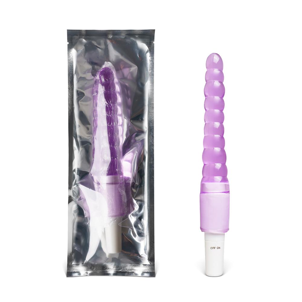 Clear Purple Color Vibrating Anal Beads