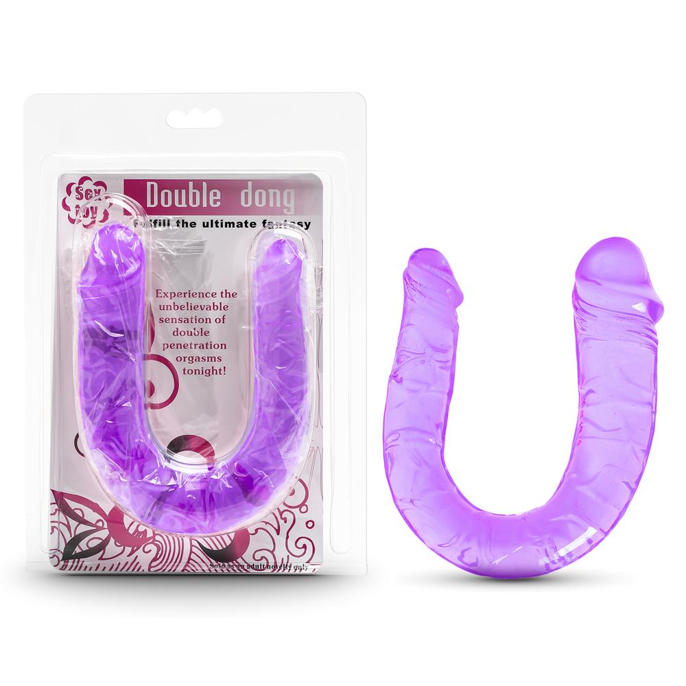 Clear Purple Double Ended Realistic Dildo