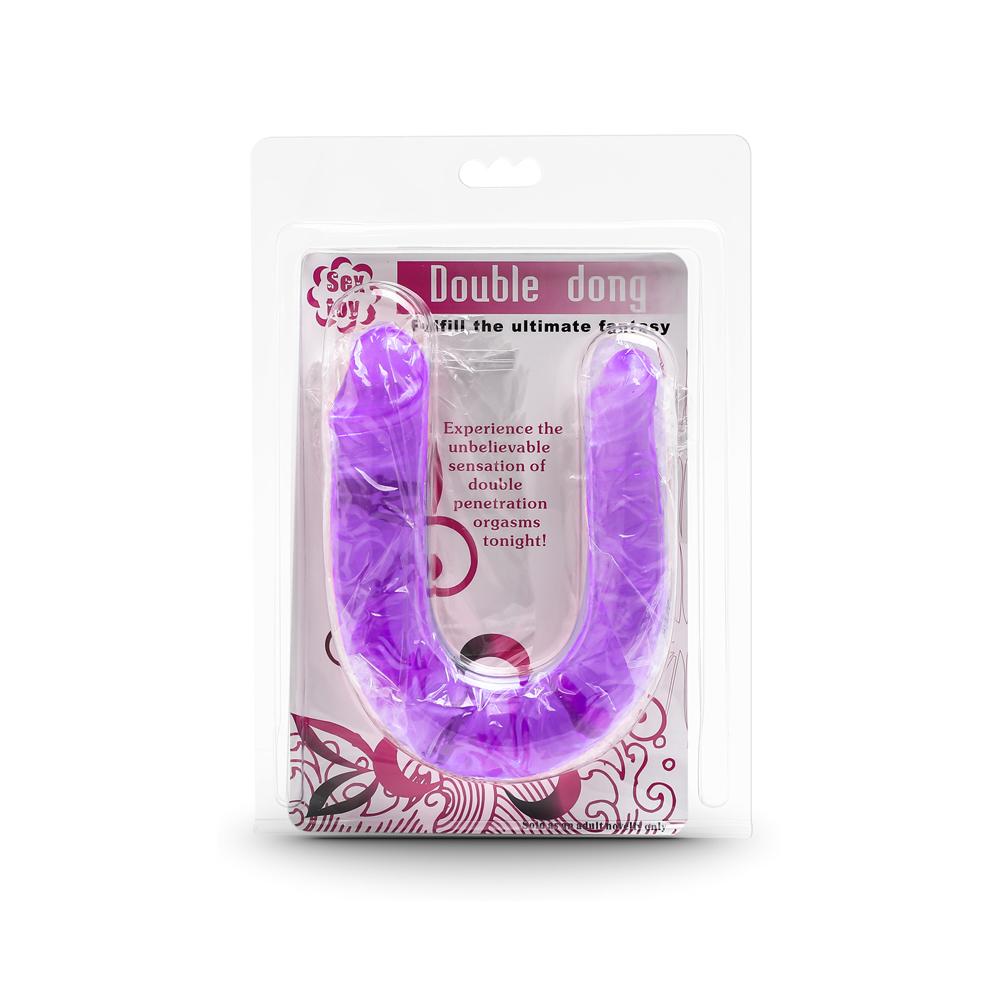 Clear Purple Double Ended Realistic Dildo