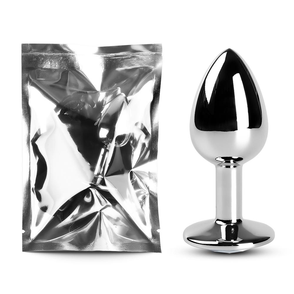 Clear Small Metallic Anal Plug