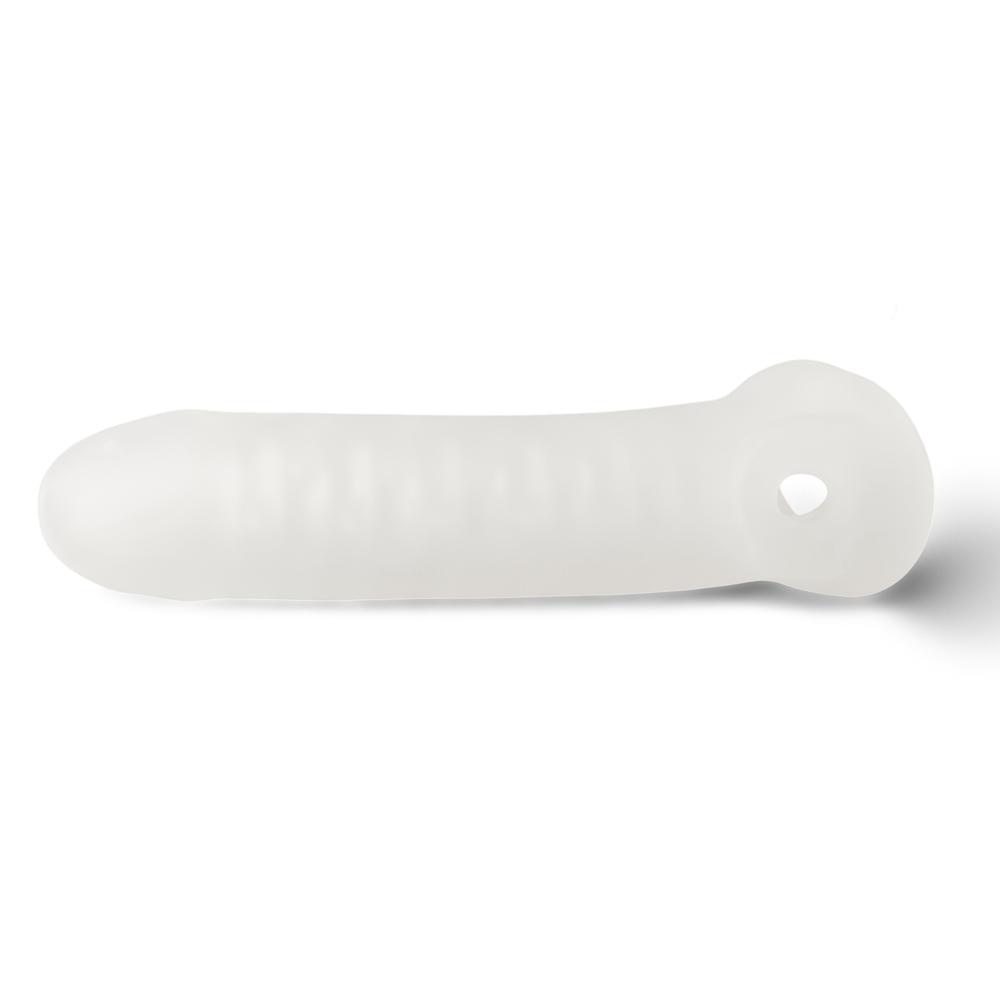 Clear White Color Penis Extender with Texture Inside