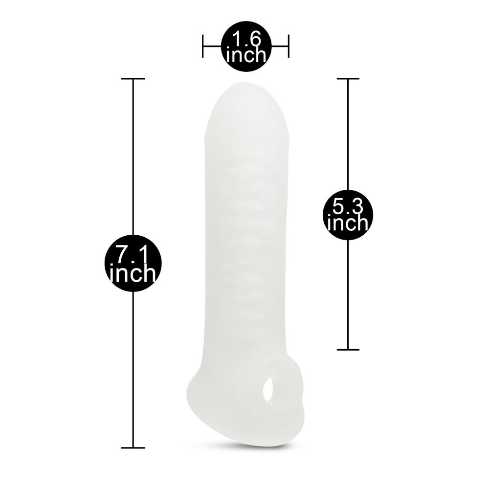 Clear White Color Penis Extender with Texture Inside