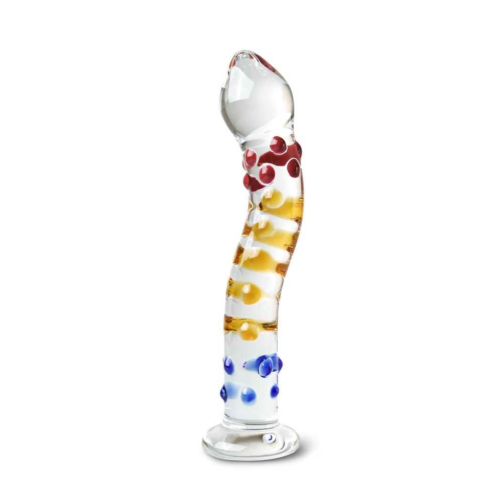 Colorful Textured Sensual Glass Dildo with - P04