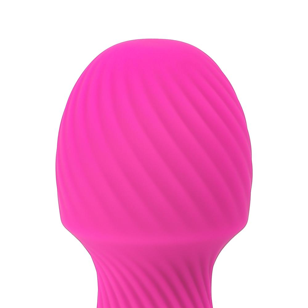 Cute Shape Magenta Color 9 Speeds Rechargeable Silicone Wand Massager