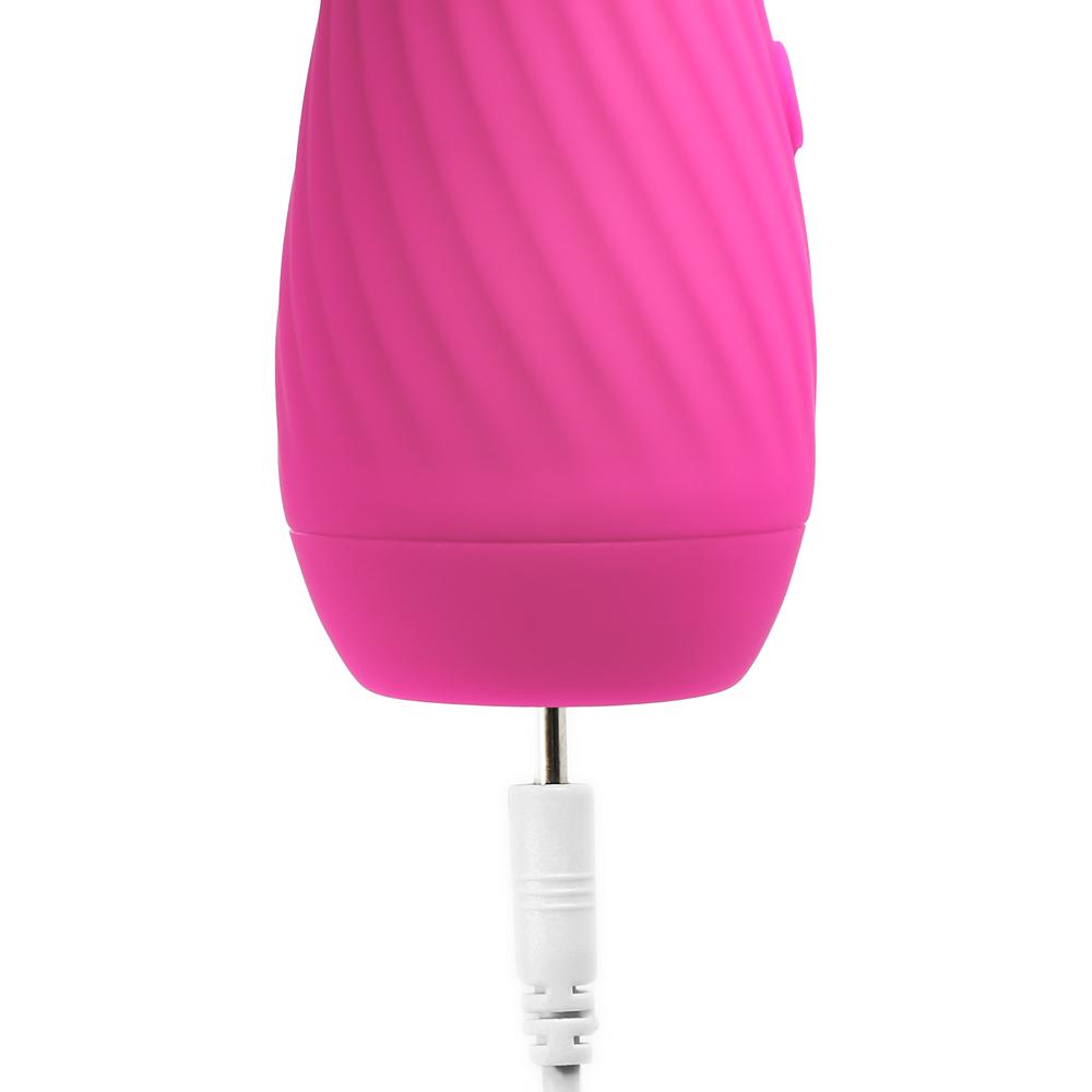 Cute Shape Magenta Color 9 Speeds Rechargeable Silicone Wand Massager