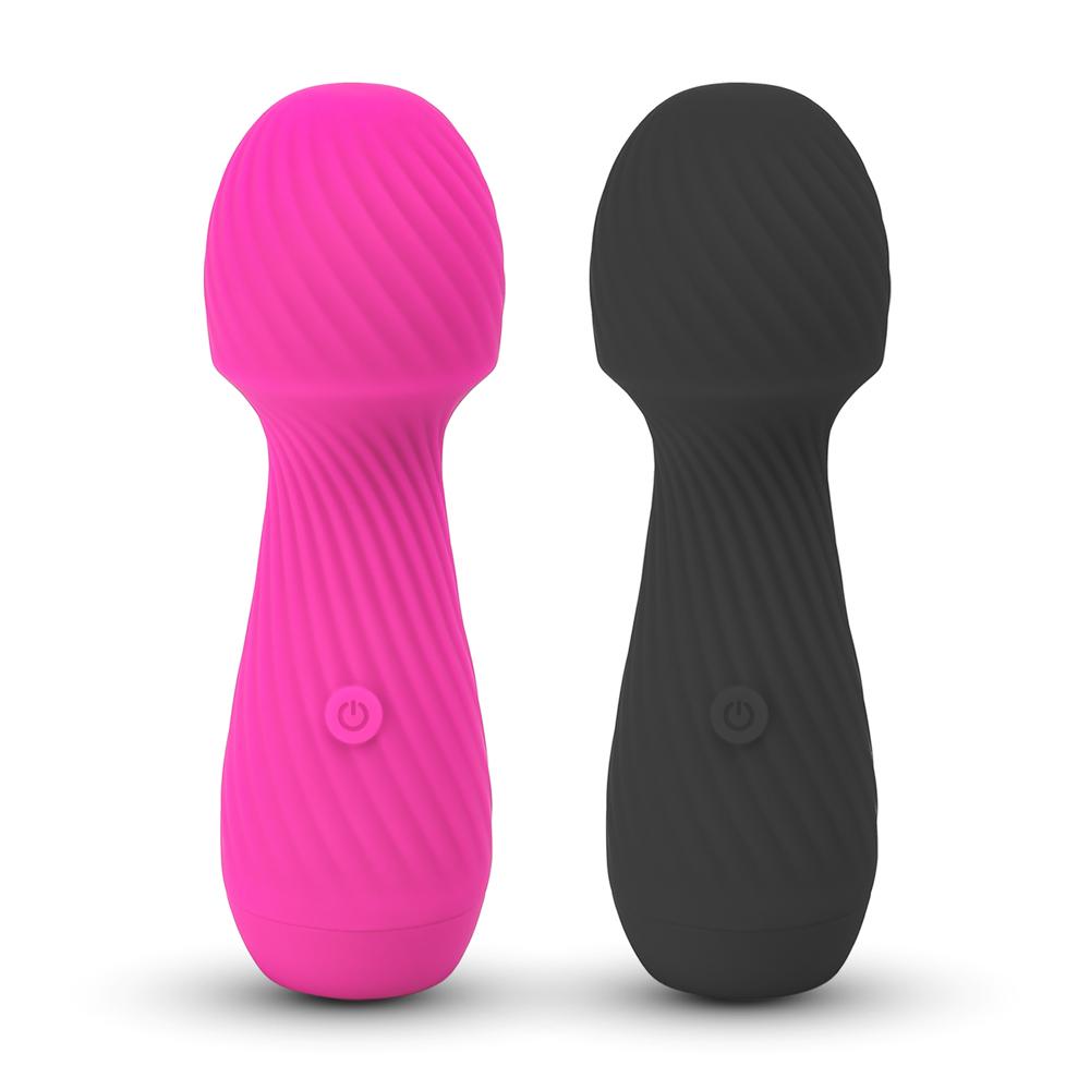 Cute Shape Magenta Color 9 Speeds Rechargeable Silicone Wand Massager