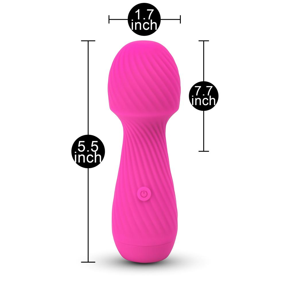 Cute Shape Magenta Color 9 Speeds Rechargeable Silicone Wand Massager