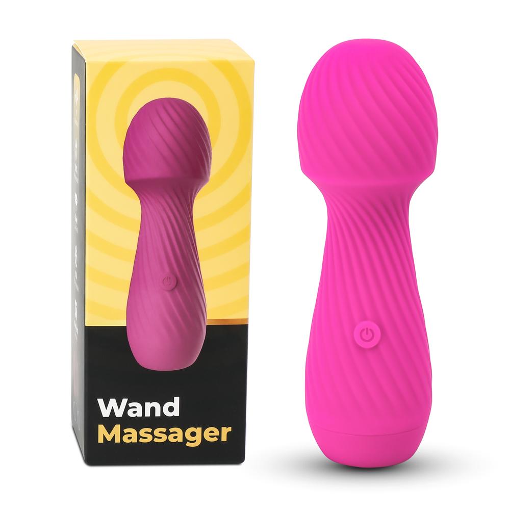 Cute Shape Magenta Color 9 Speeds Rechargeable Silicone Wand Massager