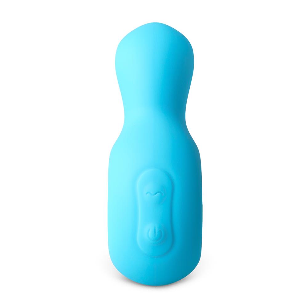 Cyan Color 12-Speed Rechargeable Silicone Vibrator with Sucking Function