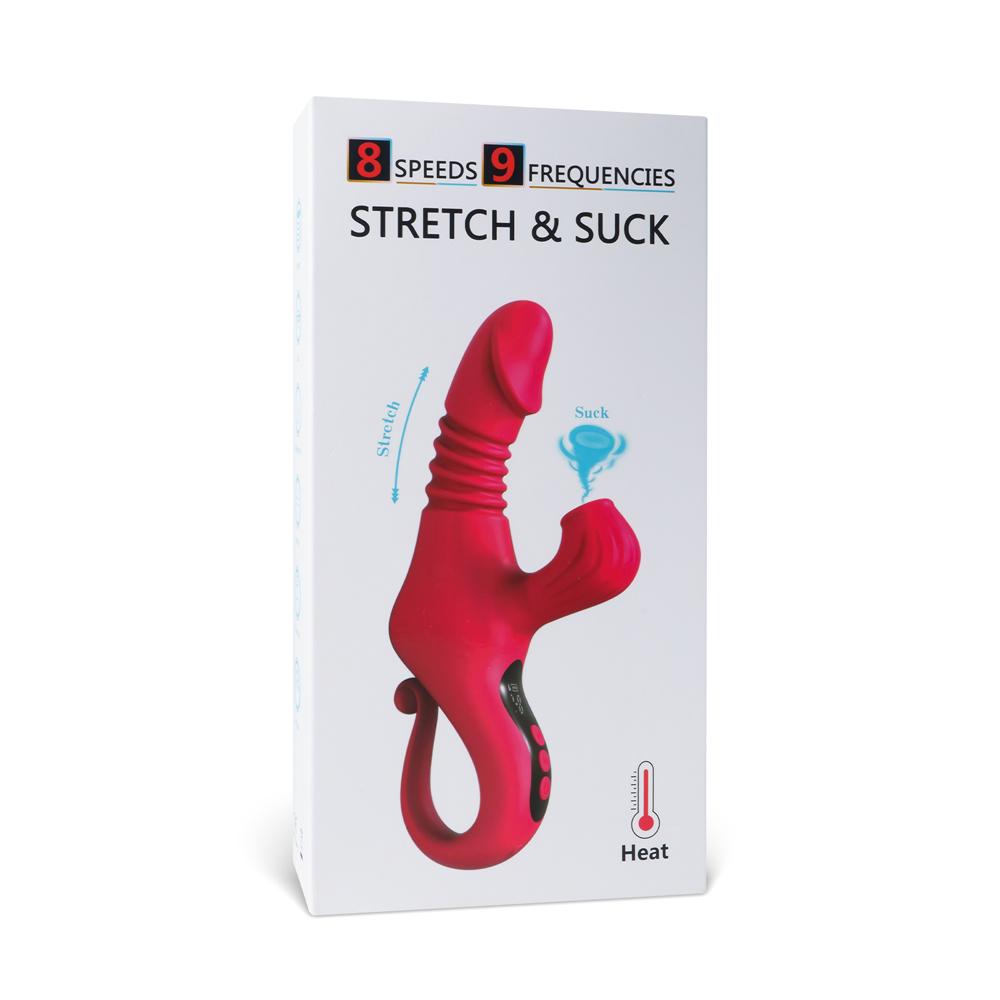 Cyan Color 9-Speed Silicone Thrusting, Sucking & Heating Vibrator