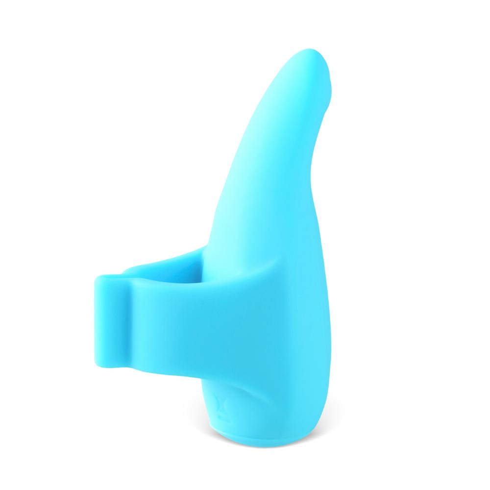 Cyan Single-Speed Waterproof 6.8 cm Finger Vibrator