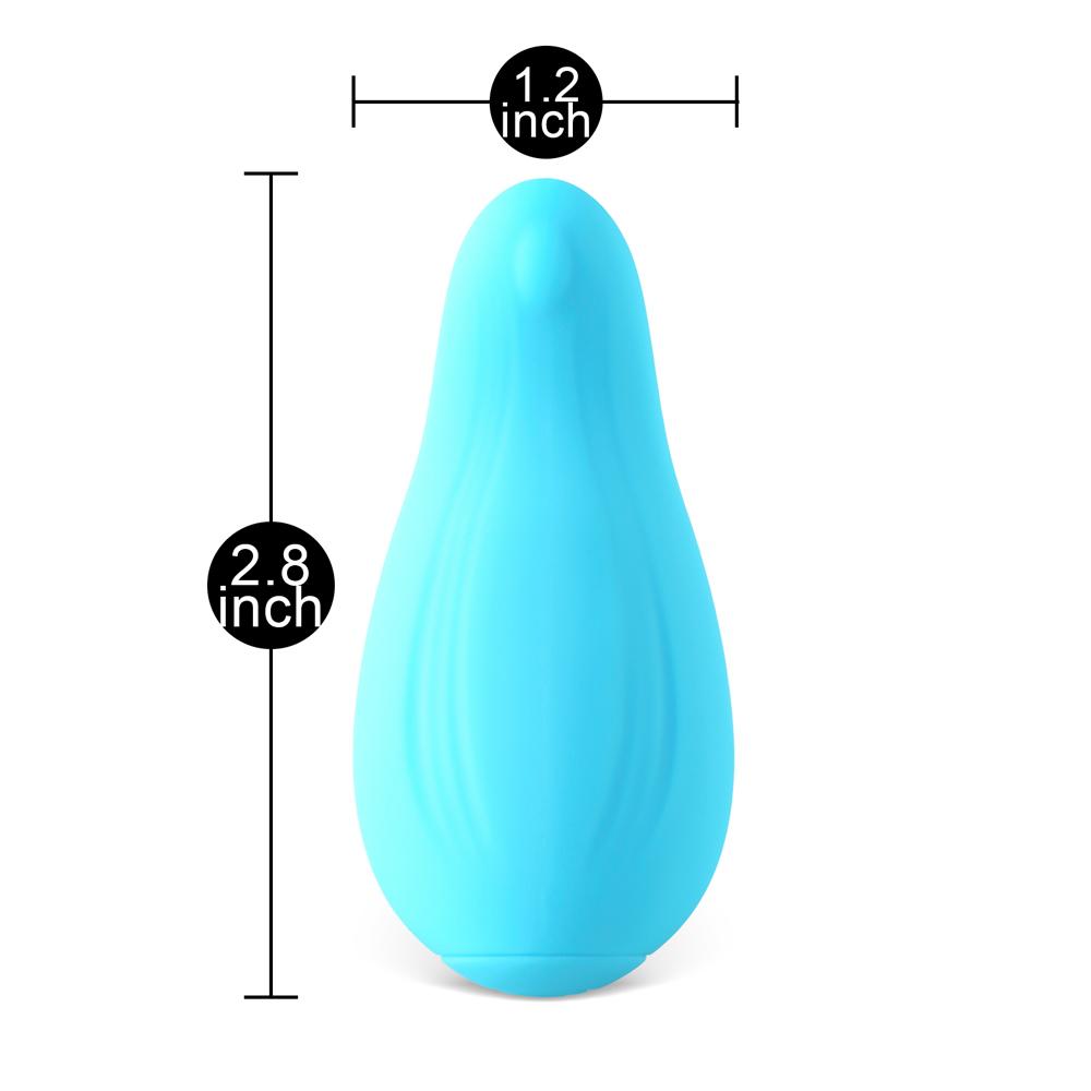 Cyan Single-Speed Waterproof 6.8 cm Finger Vibrator