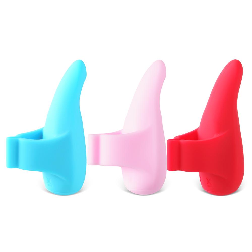 Cyan Single-Speed Waterproof 6.8 cm Finger Vibrator