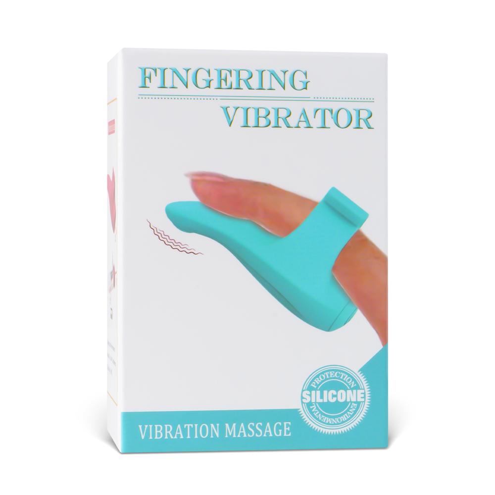 Cyan Single-Speed Waterproof 6.8 cm Finger Vibrator