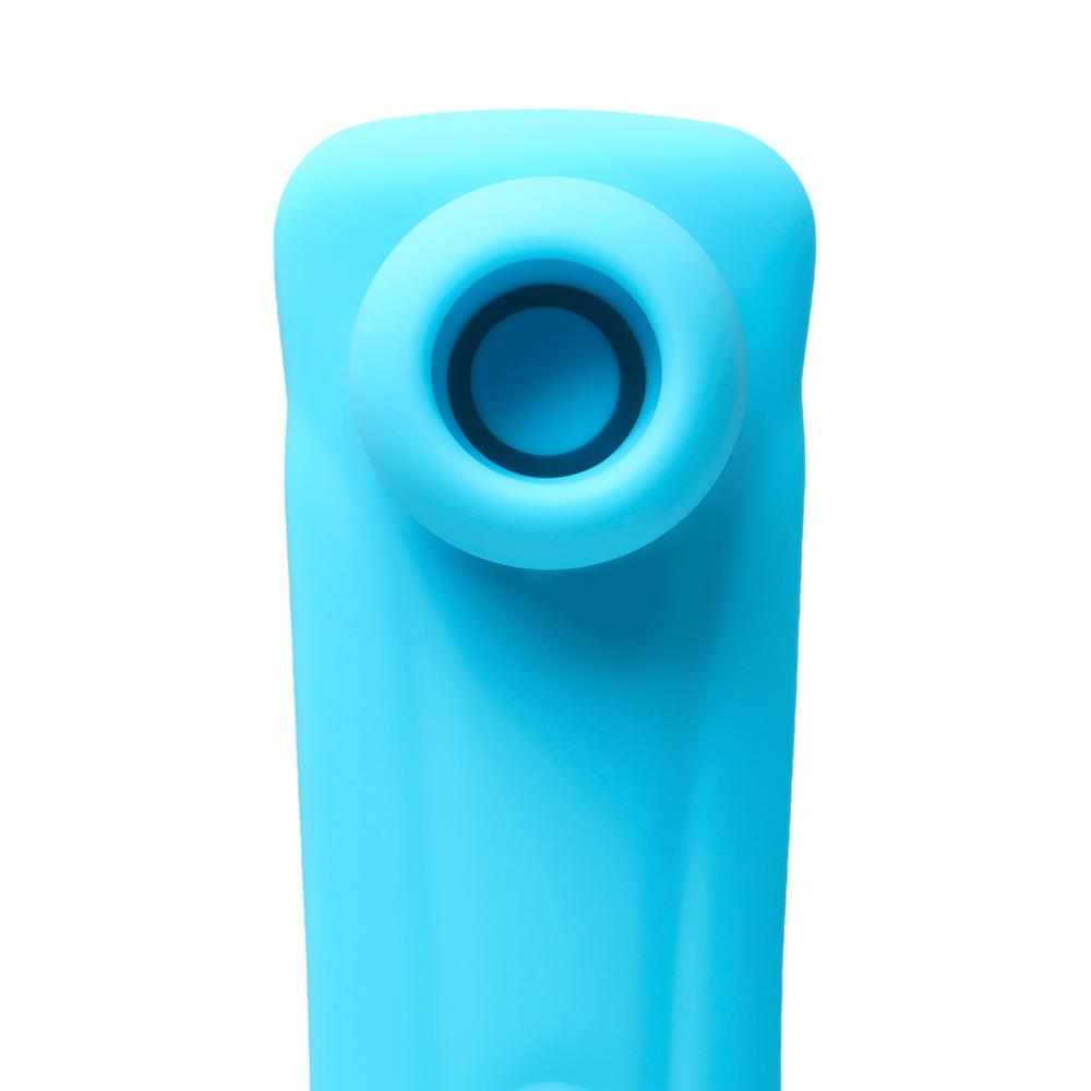 Cyan Sucking Massager with 12-Speed, Medical Grade Silicone, Waterproof, Plug-In Rechargeable