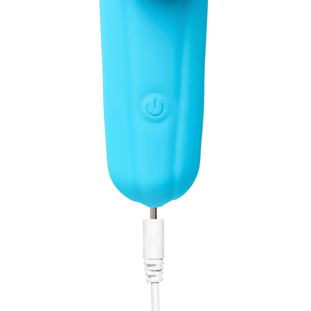 Cyan Sucking Massager with 12-Speed, Medical Grade Silicone, Waterproof, Plug-In Rechargeable