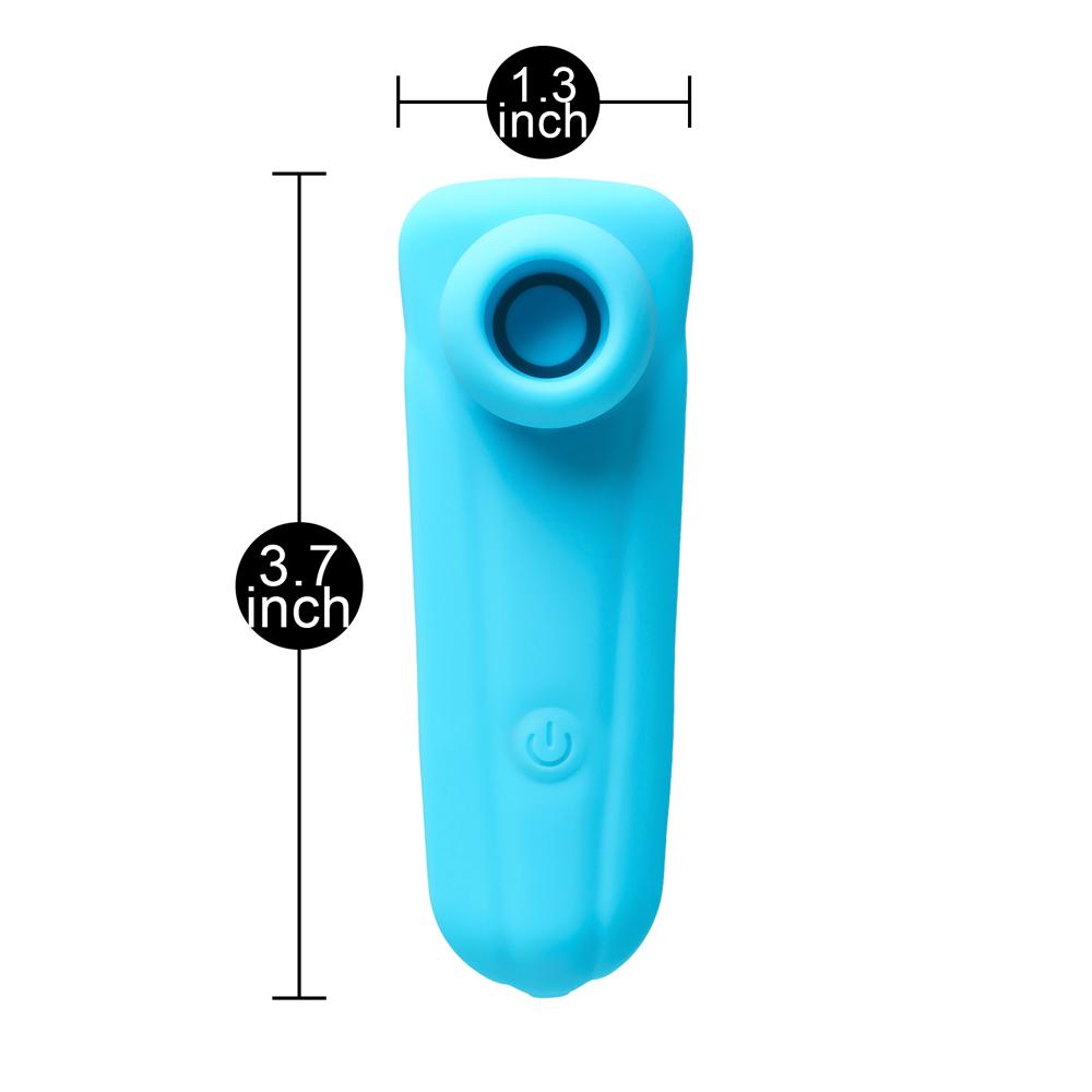 Cyan Sucking Massager with 12-Speed, Medical Grade Silicone, Waterproof, Plug-In Rechargeable