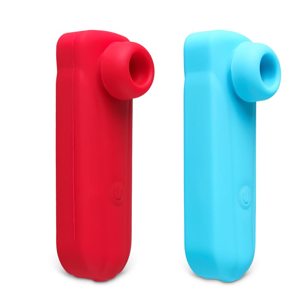 Cyan Sucking Massager with 12-Speed, Medical Grade Silicone, Waterproof, Plug-In Rechargeable