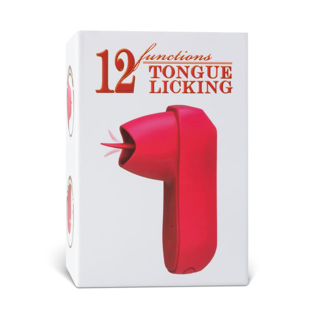 Cyan Tongue-Licking Massager with 12-Speed, Medical Grade Silicone, Waterproof, Plug-In Rechargeable