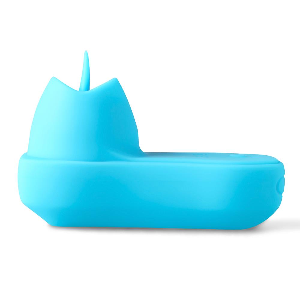 Cyan Tongue-Licking Massager with 12-Speed, Medical Grade Silicone, Waterproof, Plug-In Rechargeable