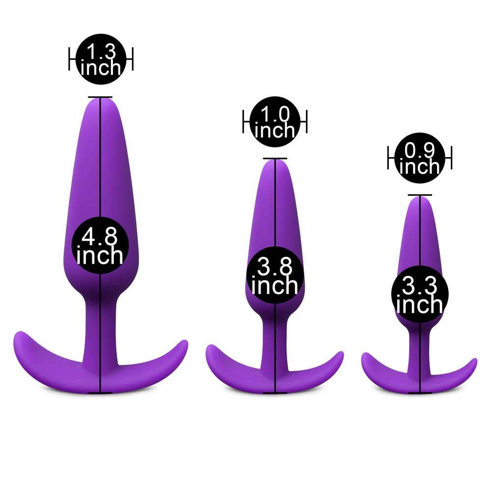 Dark Purple Color Silicone Butt Plug Set