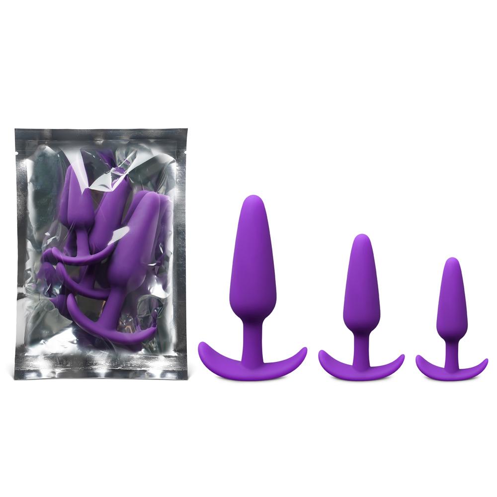 Dark Purple Color Silicone Butt Plug Set