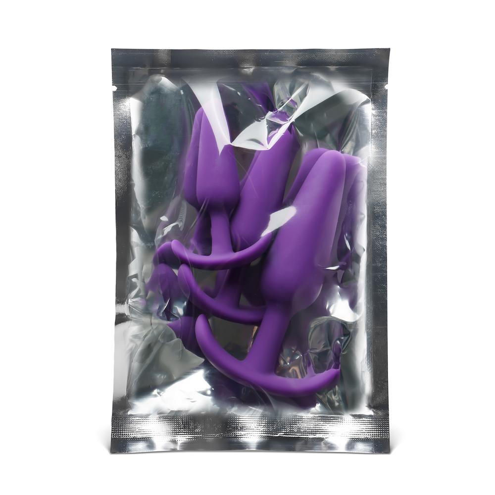 Dark Purple Color Silicone Butt Plug Set