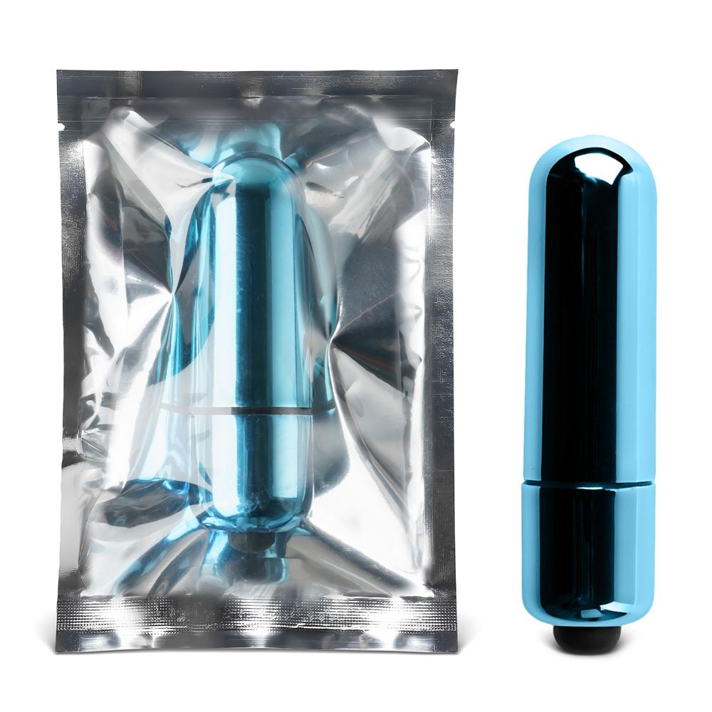 Electroplated Blue Mini Vibrating Bullet