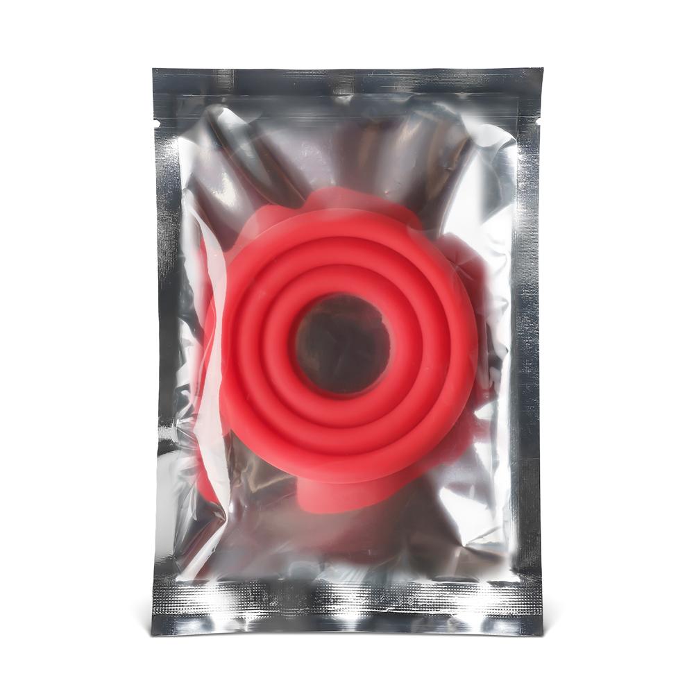 Enhanced Red Color Silicone Triple Cock Ring Set