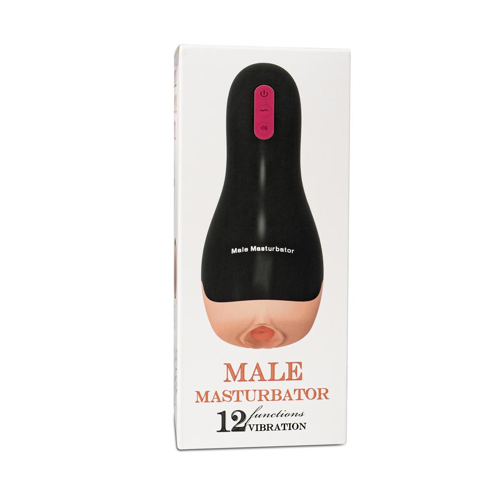 Flesh Color 12-Speed Male Vibrating Masturbator with Heating Function