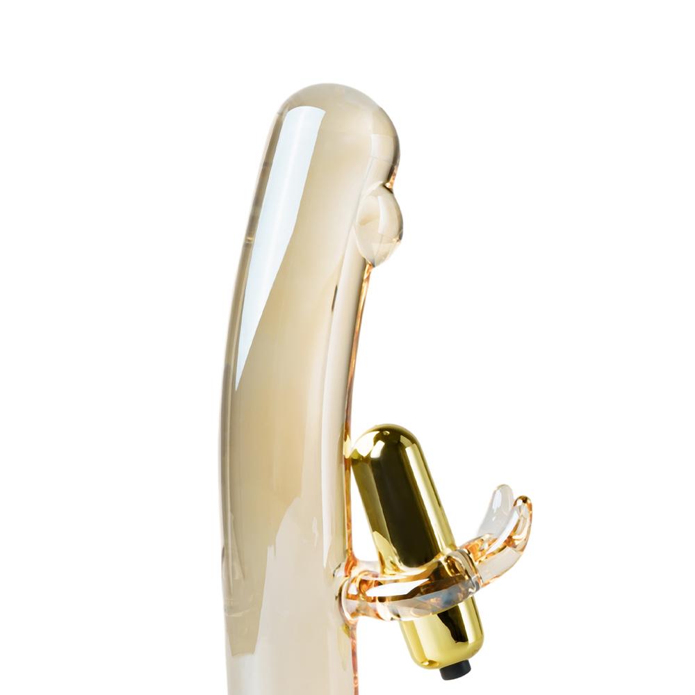 Golden Glass Dildo Vibrator