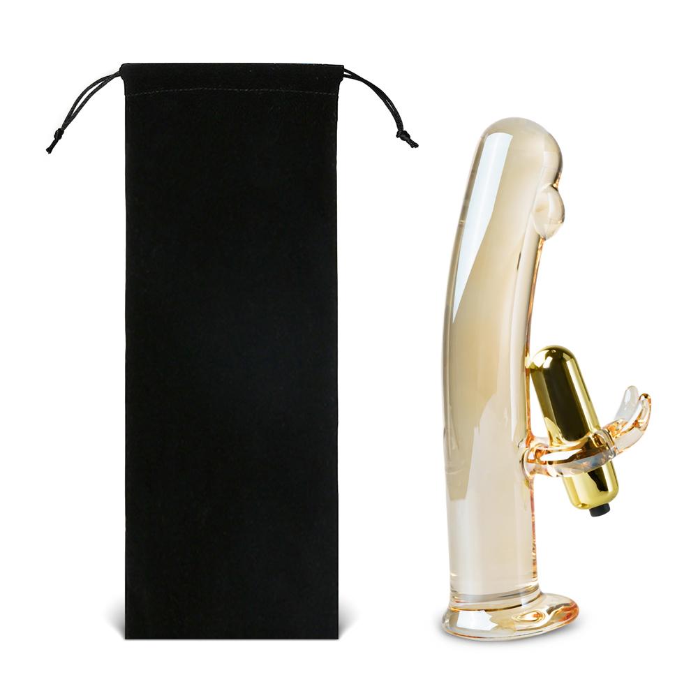 Golden Glass Dildo Vibrator