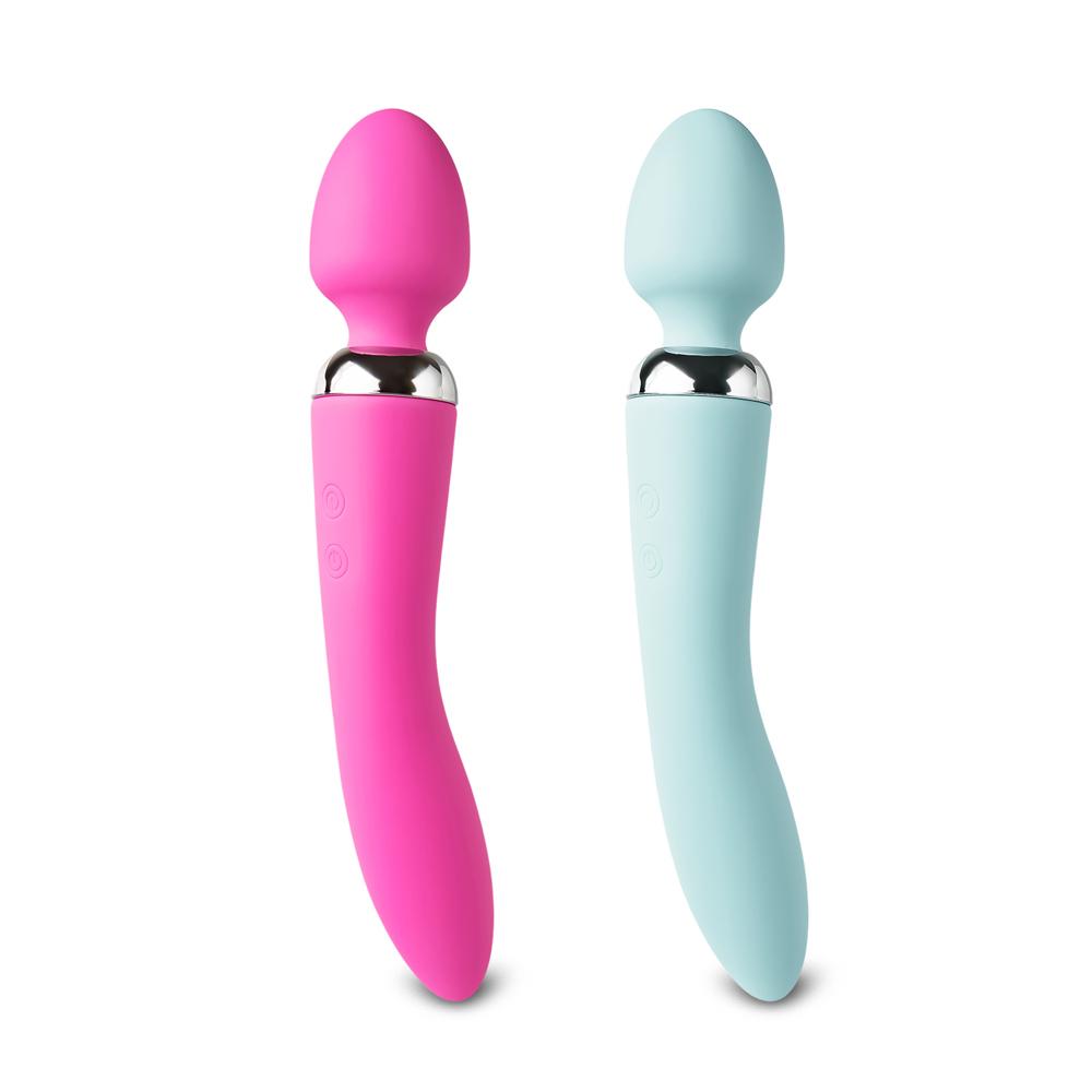 Green Color 10-Speed Dual Vibrators Rechargeable Wand Massager (USB Recharging)