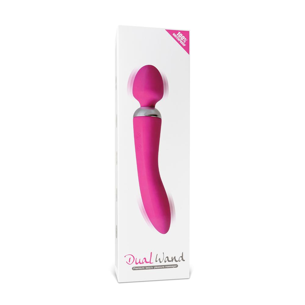 Green Color 10-Speed Dual Vibrators Rechargeable Wand Massager (USB Recharging)