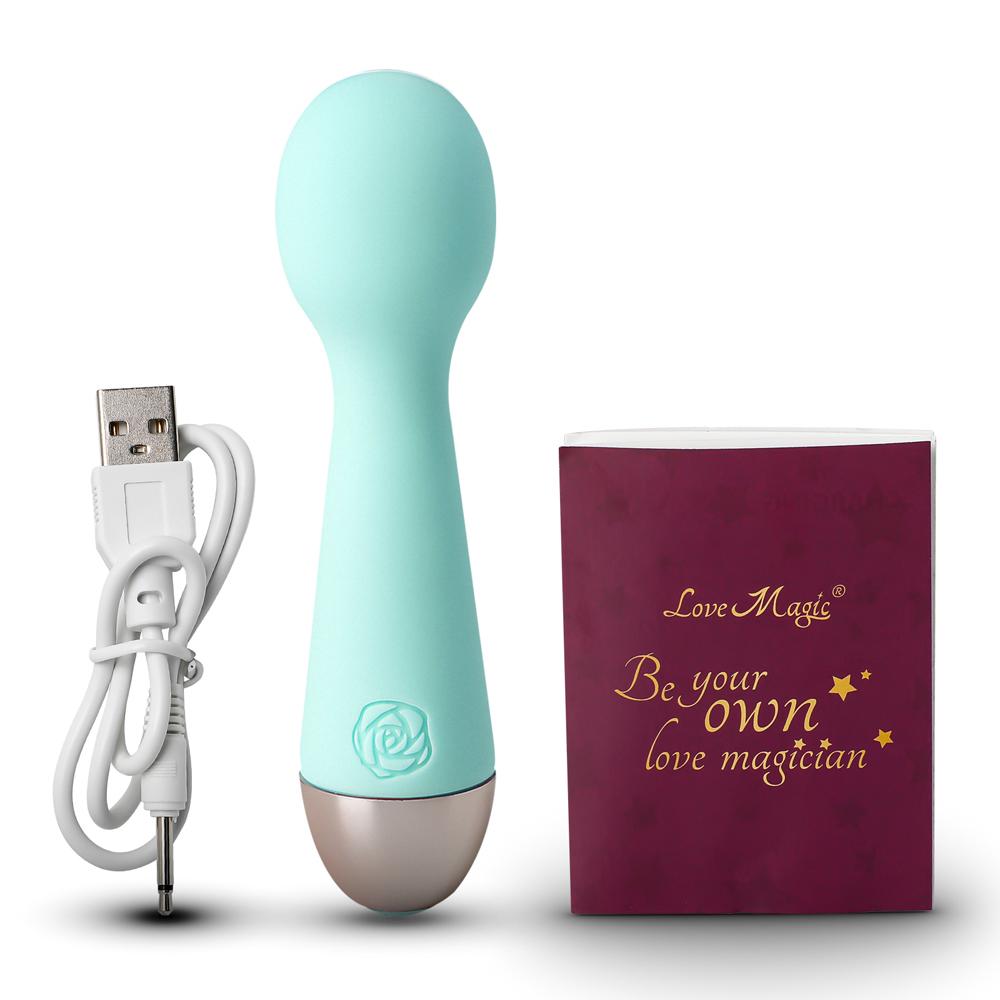 Green Color 10-Speed Mini Vibrating Rechargeable Wand Massager