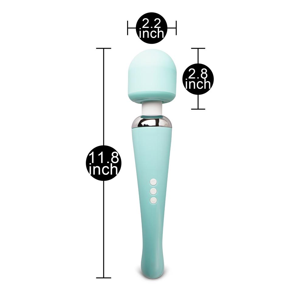 Green Color 20-Mode Whisper Quiet Wand Massager (USB Recharging)