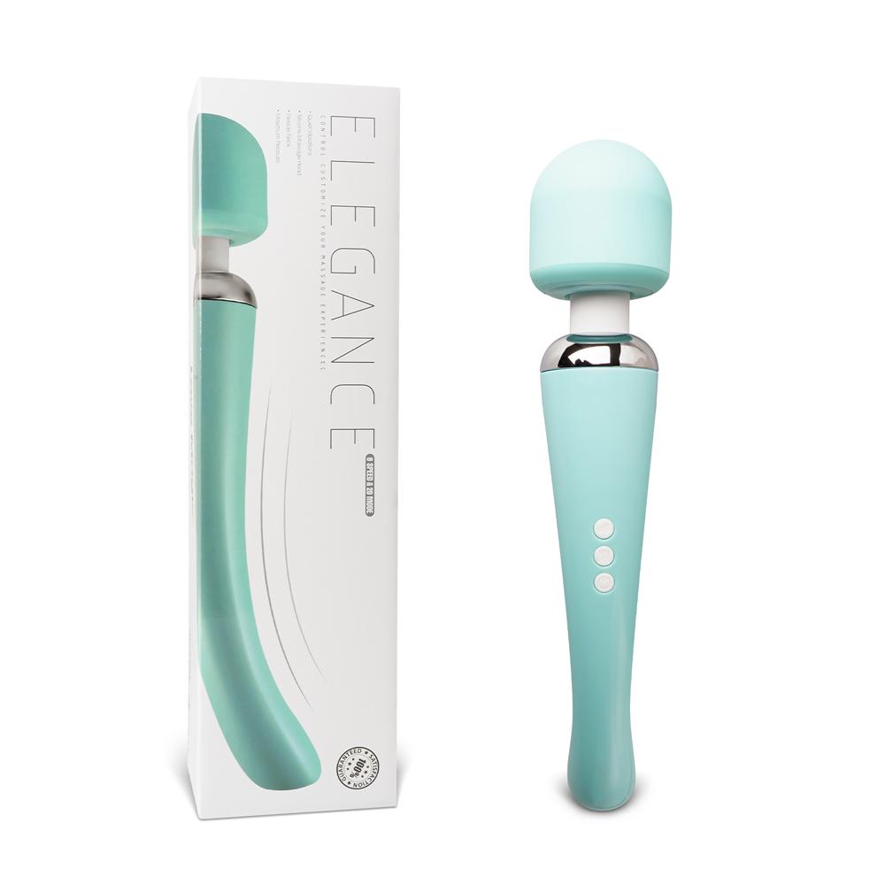 Green Color 20-Mode Whisper Quiet Wand Massager (USB Recharging)