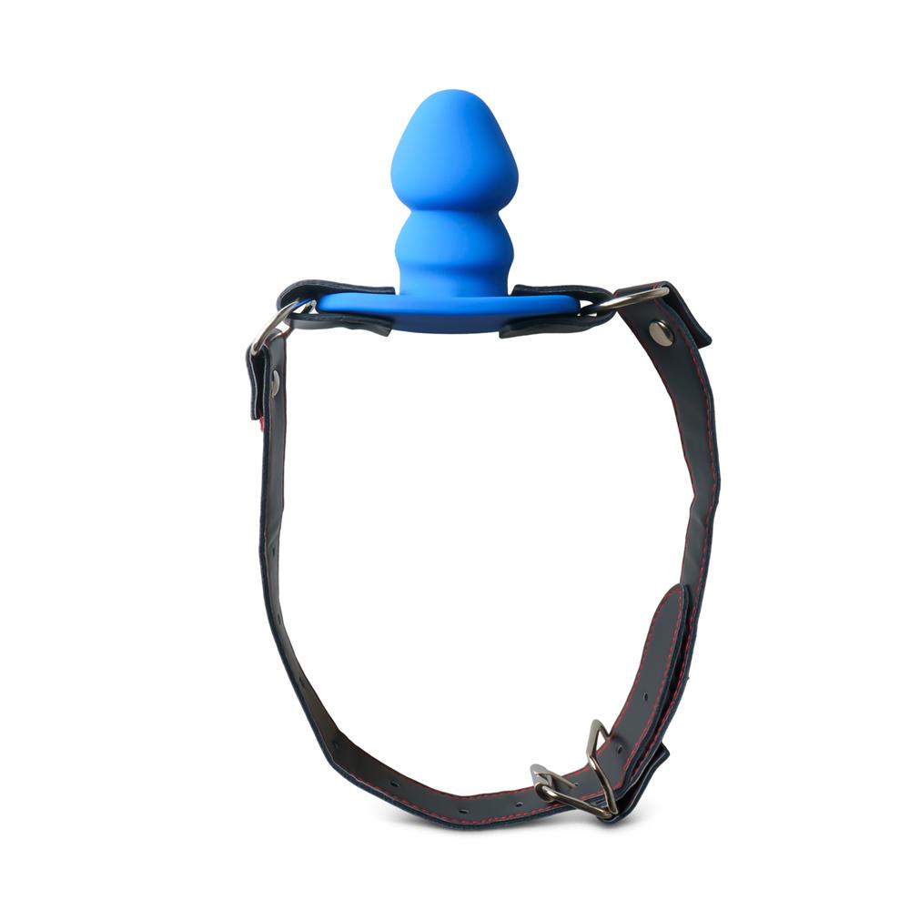 Leg Harness with Blue Silicone Dildo