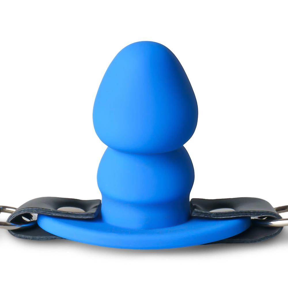 Leg Harness with Blue Silicone Dildo