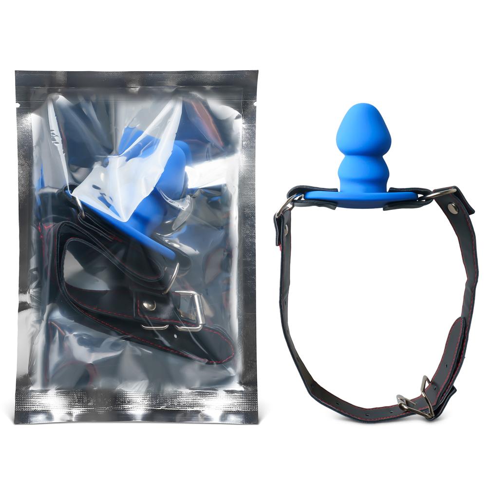 Leg Harness with Blue Silicone Dildo