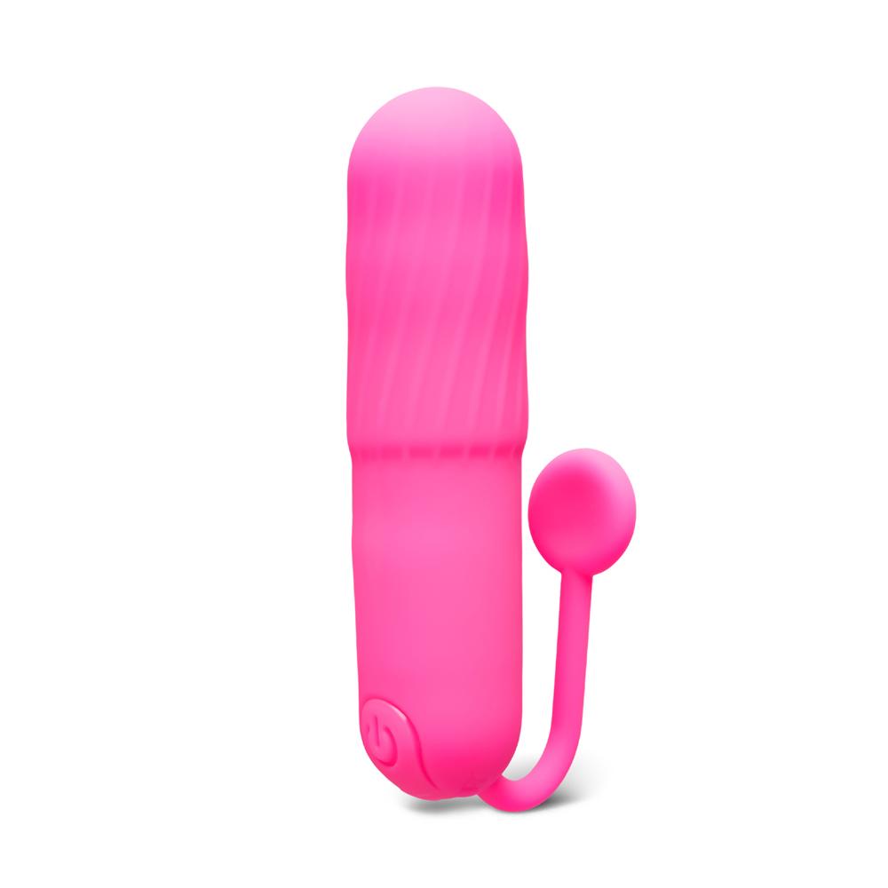 Magenta 10-Speed Rechargeable Vibrating Bullet with Silicone Grip Handle