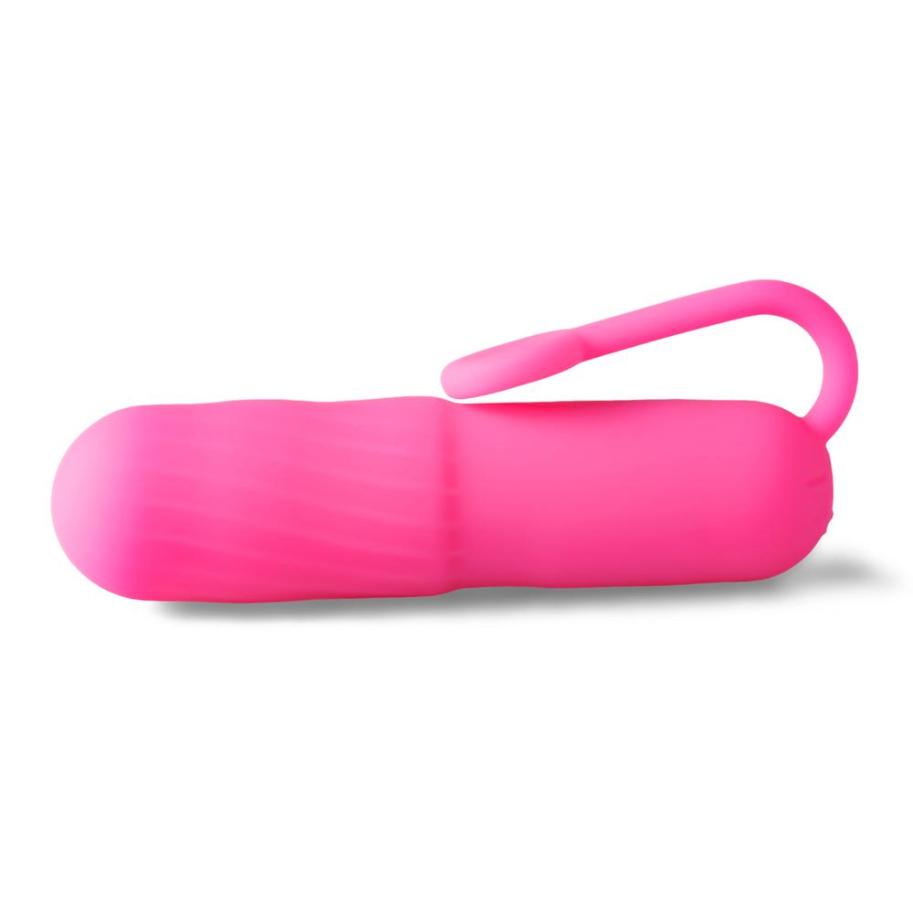 Magenta 10-Speed Rechargeable Vibrating Bullet with Silicone Grip Handle