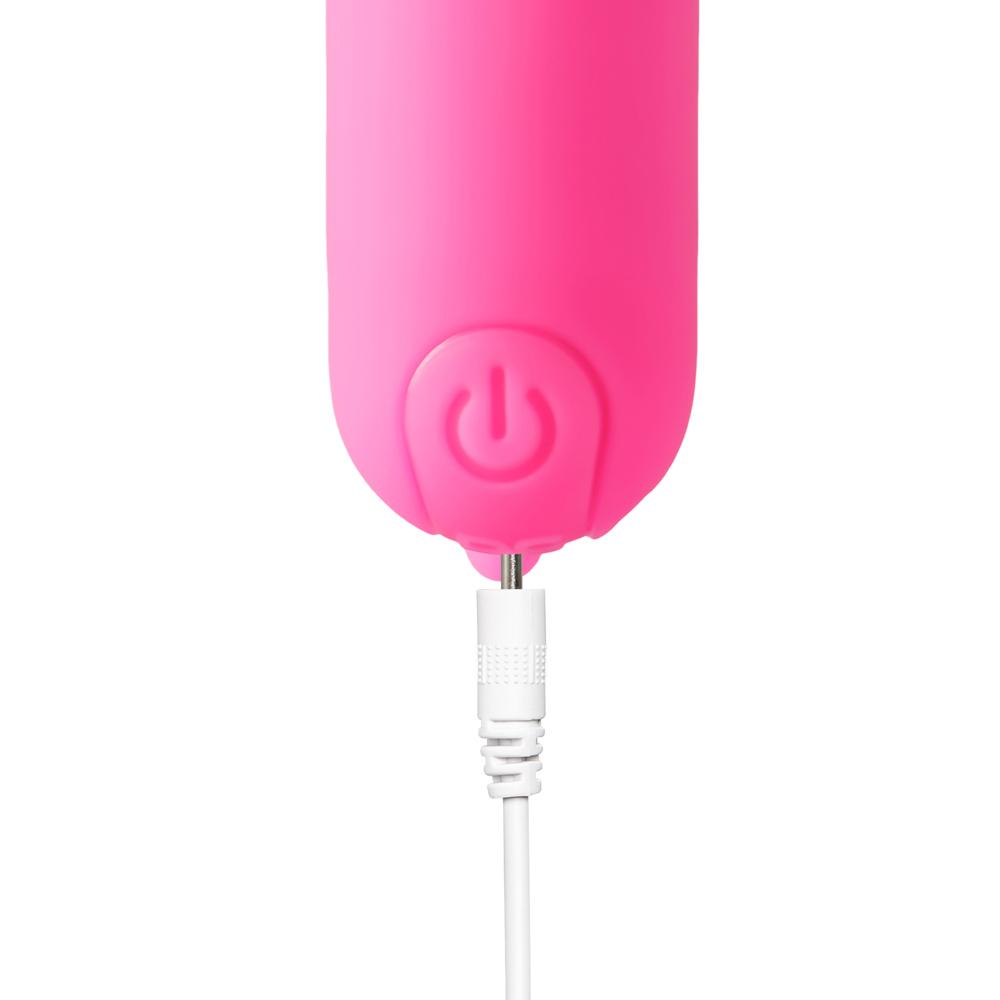 Magenta 10-Speed Rechargeable Vibrating Bullet with Silicone Grip Handle