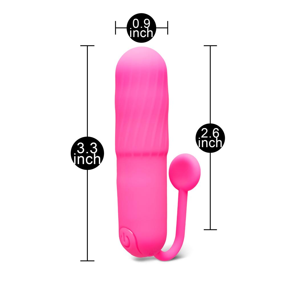 Magenta 10-Speed Rechargeable Vibrating Bullet with Silicone Grip Handle