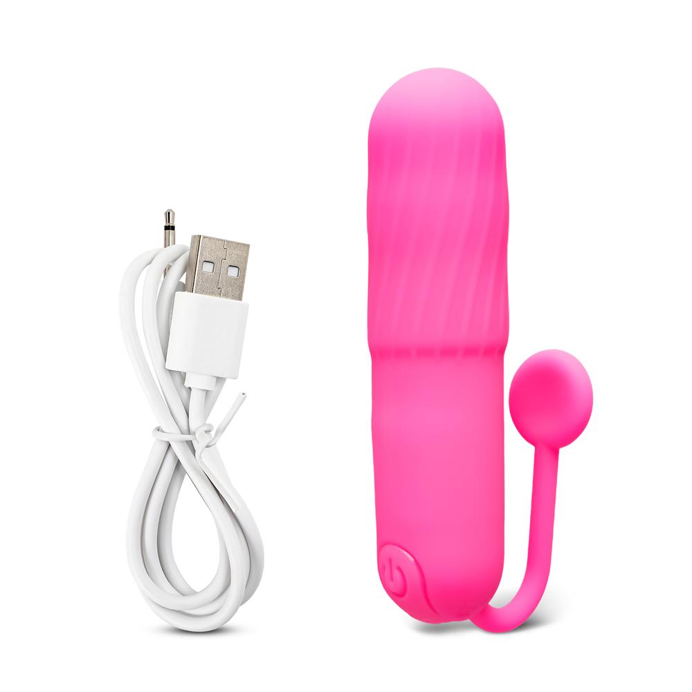 Magenta 10-Speed Rechargeable Vibrating Bullet with Silicone Grip Handle