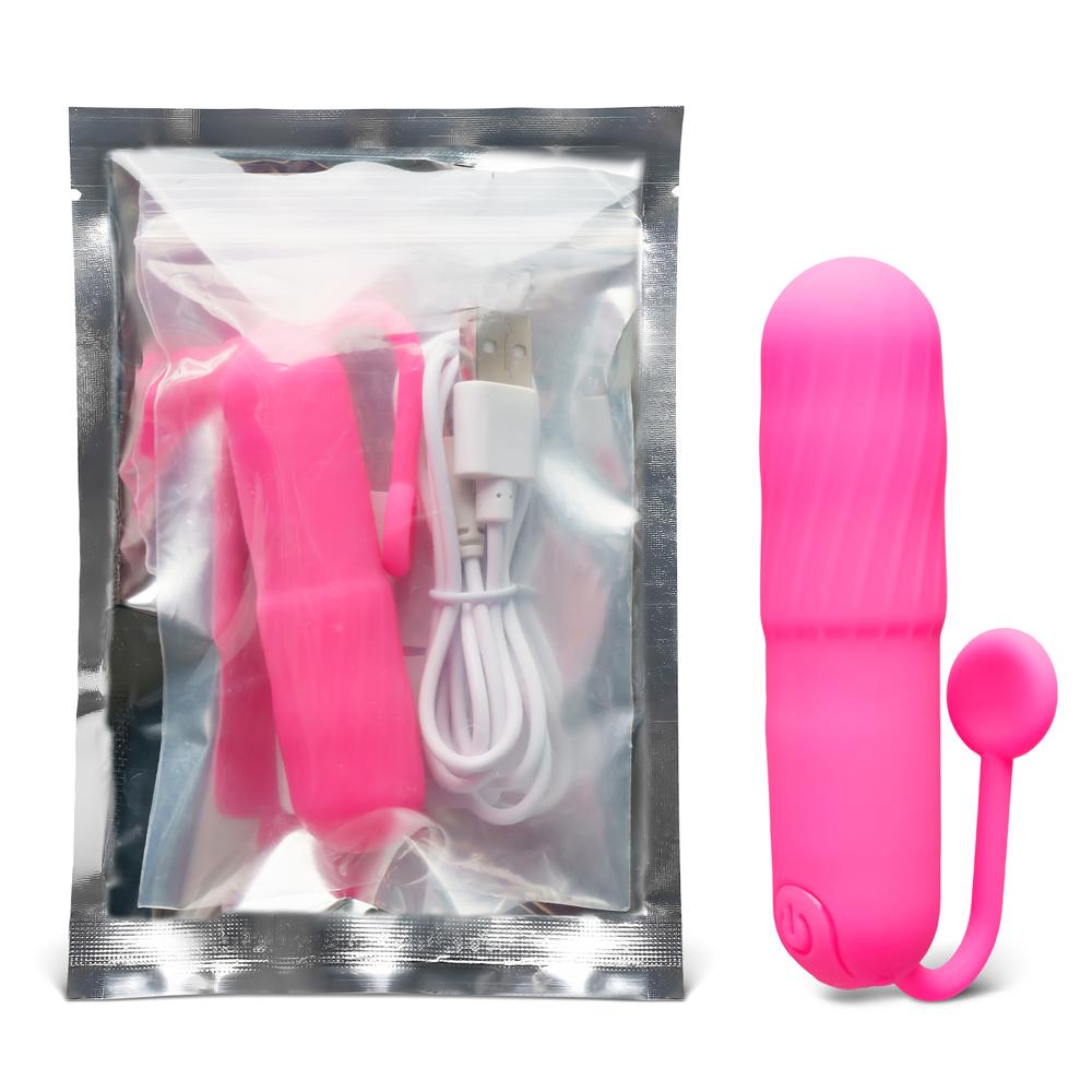 Magenta 10-Speed Rechargeable Vibrating Bullet with Silicone Grip Handle