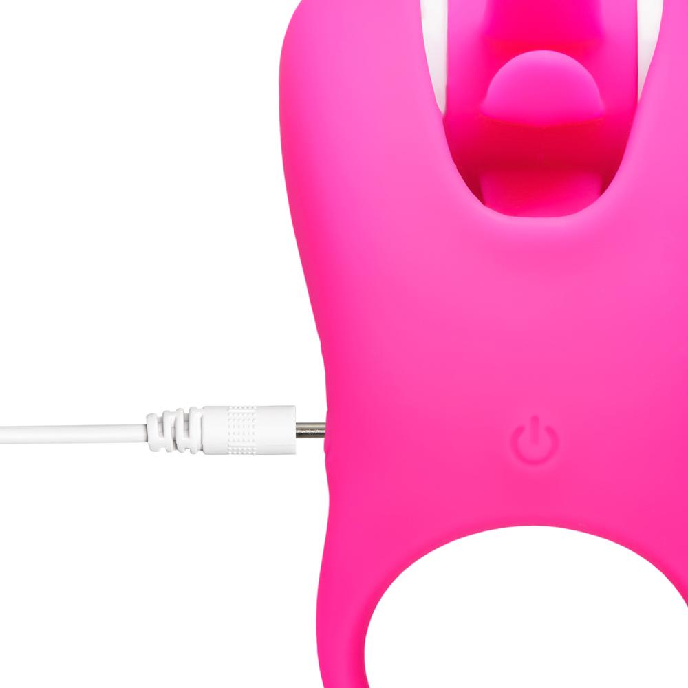 Magenta 10-Speed Vibrating & Tongue-Licking Cock Ring