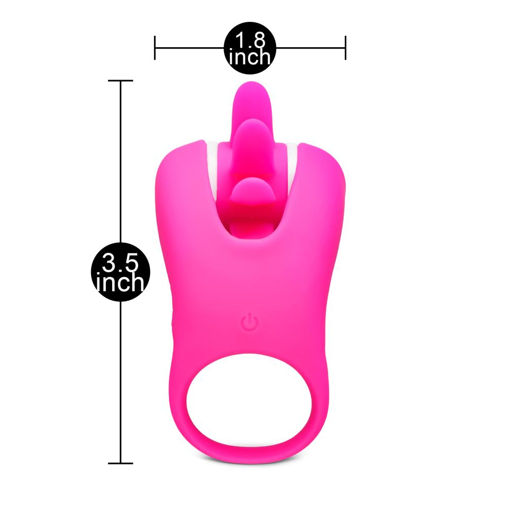 Magenta 10-Speed Vibrating & Tongue-Licking Cock Ring